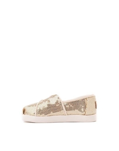Слипоны Alpargata Mini Sequin Slip-On Casual Shoe, цвет Champagne Toms