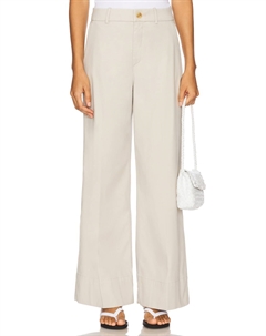 Широкие брюки из стрейчевого твила, bone Spanx