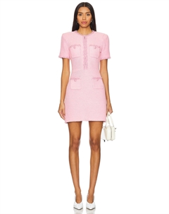 Текстурированное трикотажное мини-платье, pink Self-portrait
