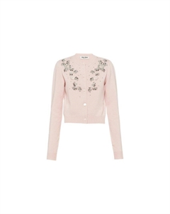 Кашемировый свитер женский розовый Miu miu