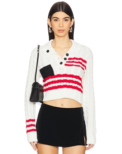 Полосатый свитер Marina, off white & red Msgm