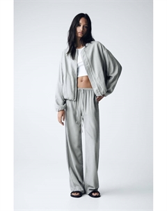 Куртка-Бомбер из льняной смеси, серый Pull & bear