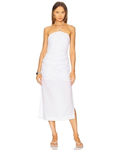 Платье-халтер из ажурного льна, white Onia