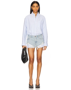 Prestyled button down короткий комбинезон, light worn indigo Alexander wang