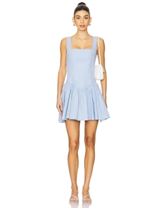 Мини-платье с корсетом и баской, classic blue Weworewhat