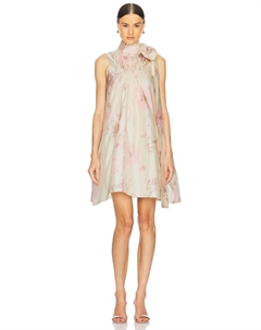 Платье мини с принтом и бантом, cream Susan fang