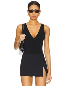 Люксовый боди с глубоким вырезом в виде буквы V Butter luxe, black Commando