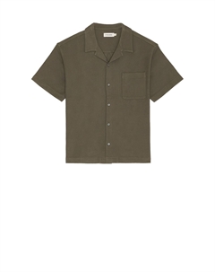 Рубашка с расслабленным силуэтом и воротником-стойкой Jacquard от, dark sage Frame