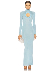 X christopher kane вязаное макси-платье с вырезами, blue Self-portrait