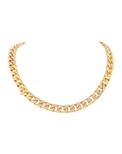 Ожерелье из кубинской цепи, желтое золото и бриллианты Louis vuitton