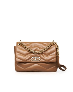 Сумка женская с пушистой цепочкой, коричневый Deep breath