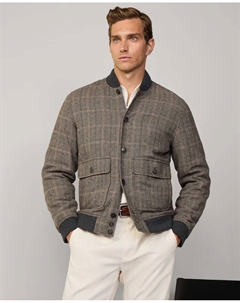 Куртка-бомбер Prince of Wales мужская, коричневый Hackett