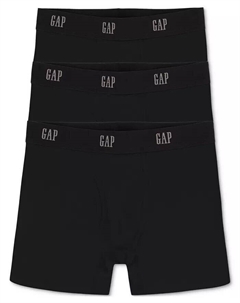 Мужские трусы-боксеры из хлопка стретч, 3 шт, черный Gap