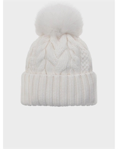 Шапка с помпоном, белая Chobi