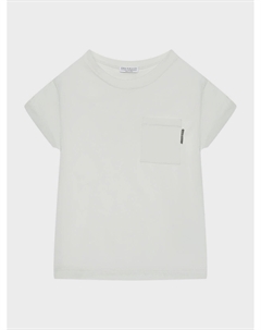 Футболка однотонная с нагрудным карманом, белая Brunello cucinelli