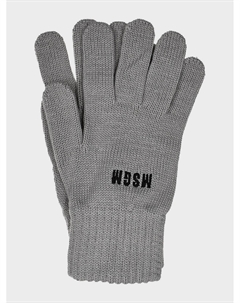 Перчатки с логотипом, серые Msgm