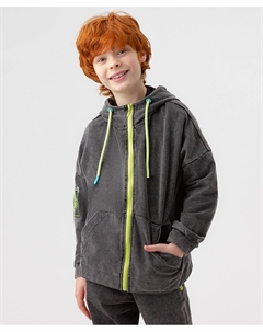 Толстовка темно-серая Button blue