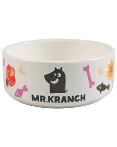 Миска для собак Цветы Прованса розовая, керамическая 420мл Mr.kranch