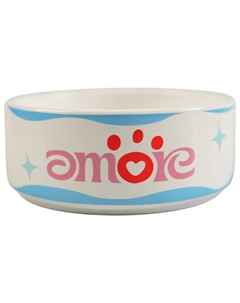 Миска для собак Чао Белла керамическая, голубая 420мл Mr.kranch