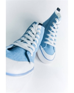 Кеды высокие текстильные с расцветкой под деним Befree