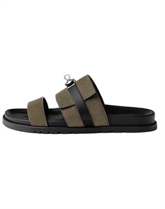 Шлепанцы мужские зеленые Hermes Hermès