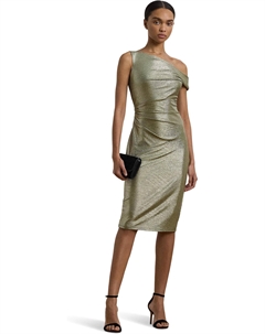 Платье Nashea-Short Sleeve-Cocktail Dress, цвет Olive Grove/Gold Foil Lauren ralph lauren