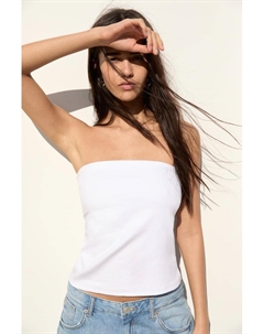 Топ без бретелек, белый Pull & bear