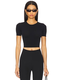 Облегающая короткая футболка с круглым вырезом, black Commando