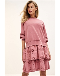 Красивое многослойное платье-толстовка с рюшами, розовый Next