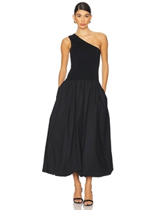 Платье миди Aliah с одним плечом и пышной юбкой, black Shona joy