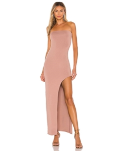 Длинное платье с разрезом Toni, mocha Superdown