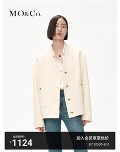 Шерстяная куртка с v-образным вырезом, черный Moco