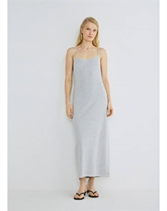 Платье макси на тонких бретелях, Серый Ostin
