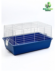 Клетка для кроликов, 60×36×32 см, усиленная, синяя Пижон