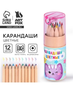 Набор цветных карандашей мини в тубусе Artfox