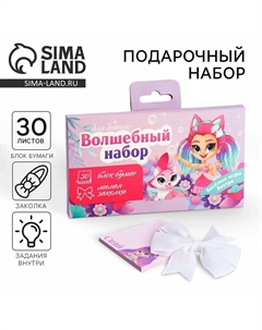 Подарочный набор, в чемоданчике: заколка и блок листов Artfox