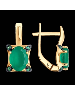 Серьги из золота с агатами и фианитами Sokolov