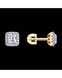 Серьги из золоченого серебра с фианитами Sokolov