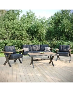 Набор садовой мебели для отдыха Gray алюминий разноцветный диван 2 кресла стол Феникс