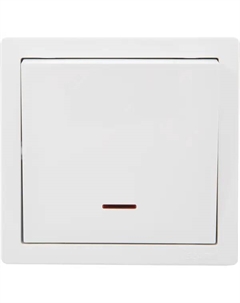 Выключатель накладной Leto 1 клавиша с подсветкой цвет белый Lezard