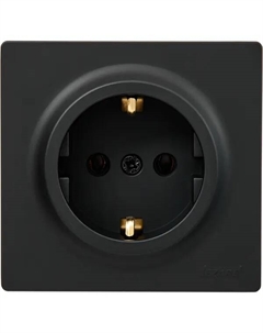 Розетка накладная Leto с заземлением цвет черный бархат Lezard