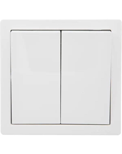 Выключатель накладной Leto 2 клавиши цвет белый Lezard