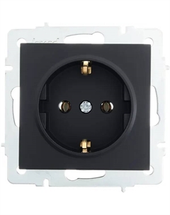 Розетка встраиваемая Vesna 742-4288-122B с заземлением цвет черный Lezard