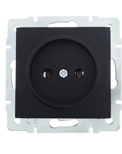 Розетка встраиваемая Vesna 742-4288-121B без заземления цвет черный Lezard