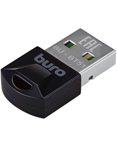 Bluetooth адаптер Buro BU-BT51 BT 5.1+EDR class 1.5, USB, 20м, черный