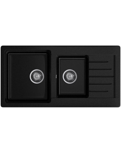 Кухонная мойка GranFest PRACTIK 980KL, 2 чаши+крыло, 980x510 мм, черный (P-980KL черный) Granfest