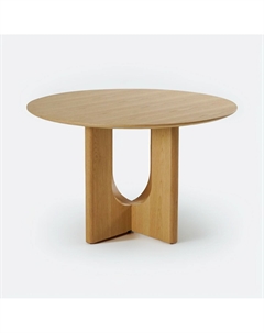 Обеденный стол с округлой столешницей из шпона дуба 120 см бежевый Laredoute