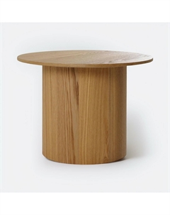 Журнальный столик круглый с гладким цилиндрическим основанием 50 см бежевый Laredoute