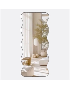 Напольное зеркало с волнообразной рамой из МДФ 180 см черный So'home