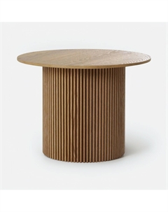 Журнальный столик круглый с гофрированным цилиндрическим основанием 50 см бежевый Laredoute